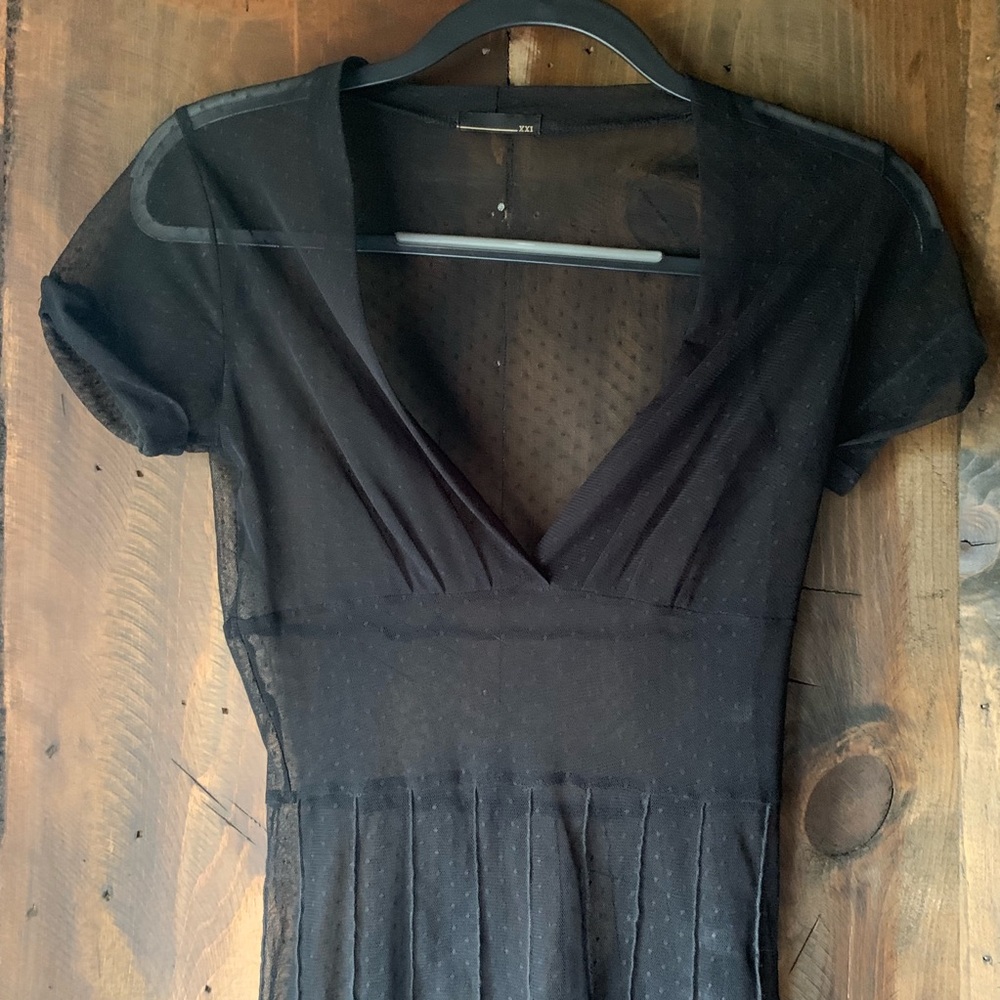 Sheer black overlay dress. So sweet! ❤️